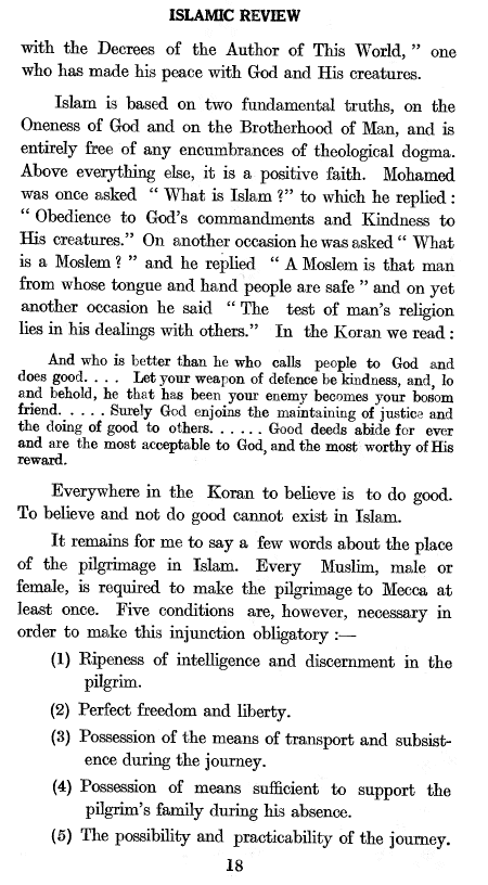 The Islamic Review, January 1935, p. 18
